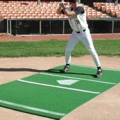 [ 0 ] Sports Turf 6’ X 12’ Baseball Mat With Painted Home Plate – Green/Clay