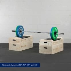 Stackable Wood Jerk Blocks With Silencer Pad -Titan Fitness Sales Shop 401089 04