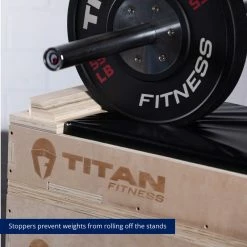 Stackable Wood Jerk Blocks With Silencer Pad -Titan Fitness Sales Shop 401089 05