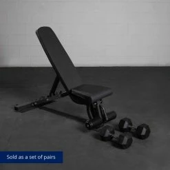 5 LB - 50 LB Pairs Rubber Hex Dumbbells -Titan Fitness Sales Shop 421197 04