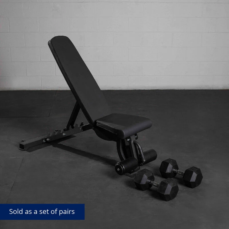 55 LB - 100 LB Pairs Rubber Hex Dumbbells 4 55 LB - 100 LB Pairs Rubber Hex Dumbbells - Image 4