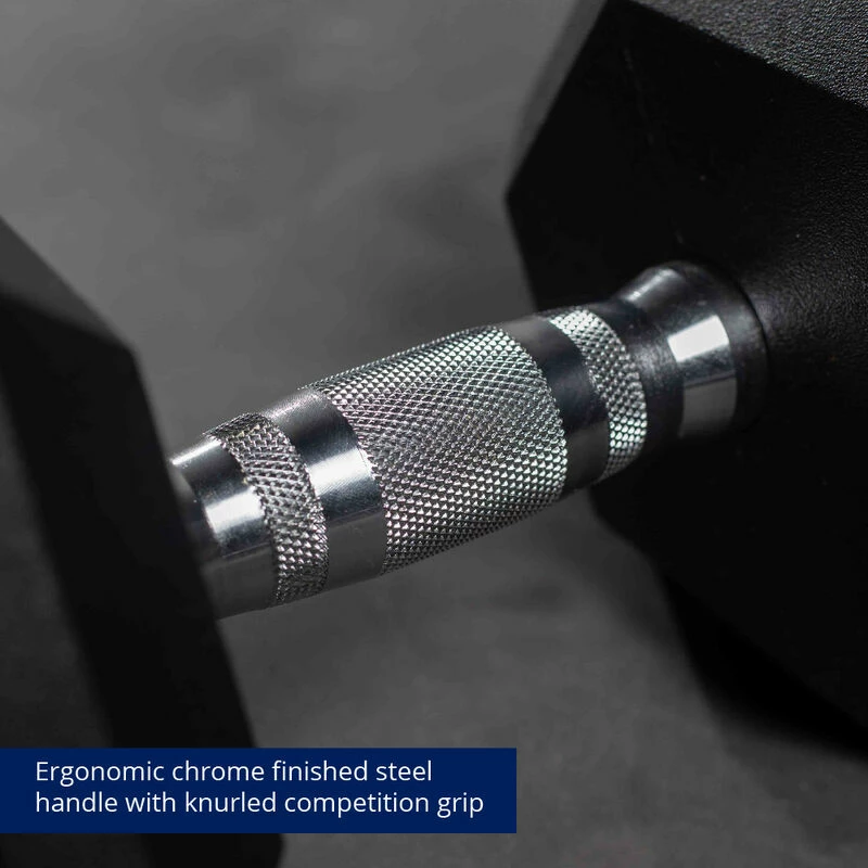 55 LB - 100 LB Pairs Rubber Hex Dumbbells 5 55 LB - 100 LB Pairs Rubber Hex Dumbbells - Image 5