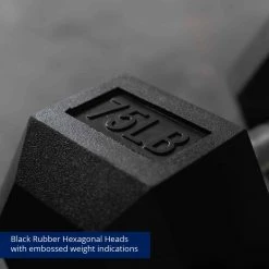 55 LB - 100 LB Pairs Rubber Hex Dumbbells 12 55 LB - 100 LB Pairs Rubber Hex Dumbbells -Titan Fitness Sales Shop 421198 06