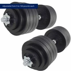200 LB Set Adjustable Cast-Iron Dumbbells -Titan Fitness Sales Shop 423013 04