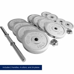 200 LB Set Adjustable Chrome Dumbbells -Titan Fitness Sales Shop 423113 03