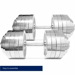 200 LB Set Adjustable Chrome Dumbbells -Titan Fitness Sales Shop 423113 06