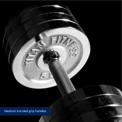 200 LB Set Adjustable Chrome Dumbbells -Titan Fitness Sales Shop 423113 07