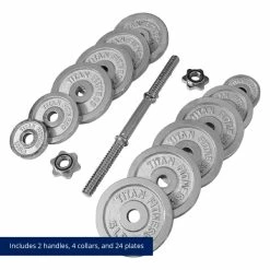 52.5 LB Set Adjustable Chrome Dumbbells -Titan Fitness Sales Shop 423151 03