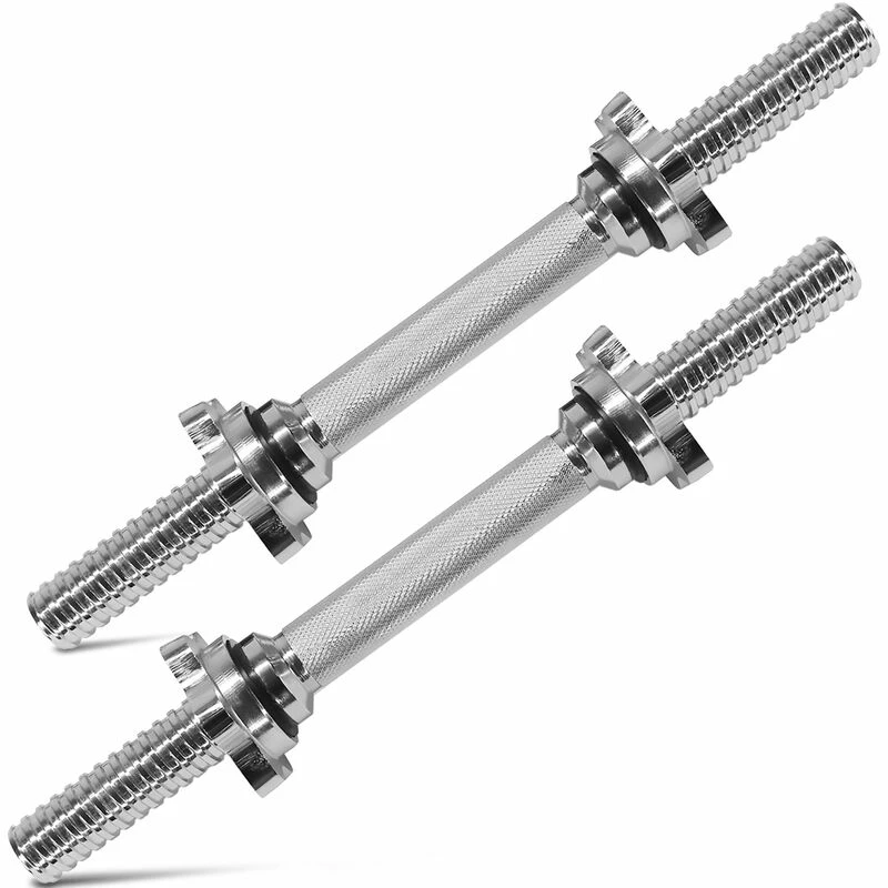 Titan Fitness Pair Adjustable Chrome 14" Thread Dumbbell Handle W/ Lock Collars 1 Titan Fitness Pair Adjustable Chrome 14" Thread Dumbbell Handle W/ Lock Collars