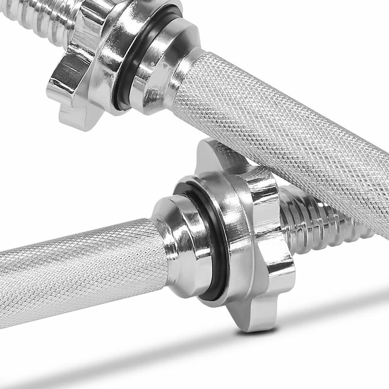 Titan Fitness Pair Adjustable Chrome 14" Thread Dumbbell Handle W/ Lock Collars 2 Titan Fitness Pair Adjustable Chrome 14" Thread Dumbbell Handle W/ Lock Collars - Image 2