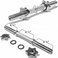 Titan Fitness Pair Adjustable Chrome 14" Thread Dumbbell Handle W/ Lock Collars 9 Titan Fitness Pair Adjustable Chrome 14" Thread Dumbbell Handle W/ Lock Collars -Titan Fitness Sales Shop 423163 05