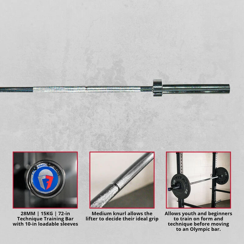 15KG Olympic Technique Barbell 2 15KG Olympic Technique Barbell - Image 2